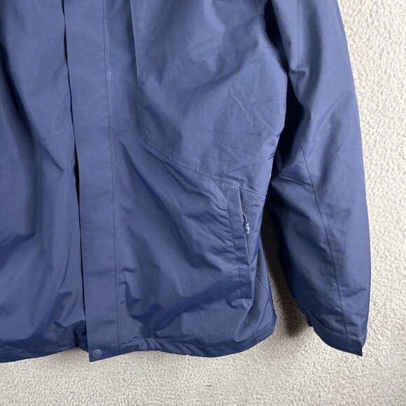 Vintage Camel Cigarette Jacket Mens L Blue Flannel Lined Full Zip Snap Coat Hood - Picture 3 of 16